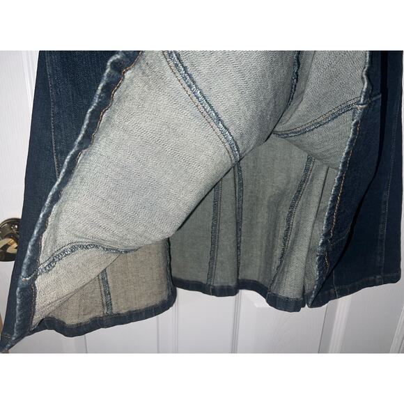 Vintage Tommy Hilfiger Jeans Skirt Size 10 Denim Long Pleated Flare Bottom Maxi - Picture 9 of 11